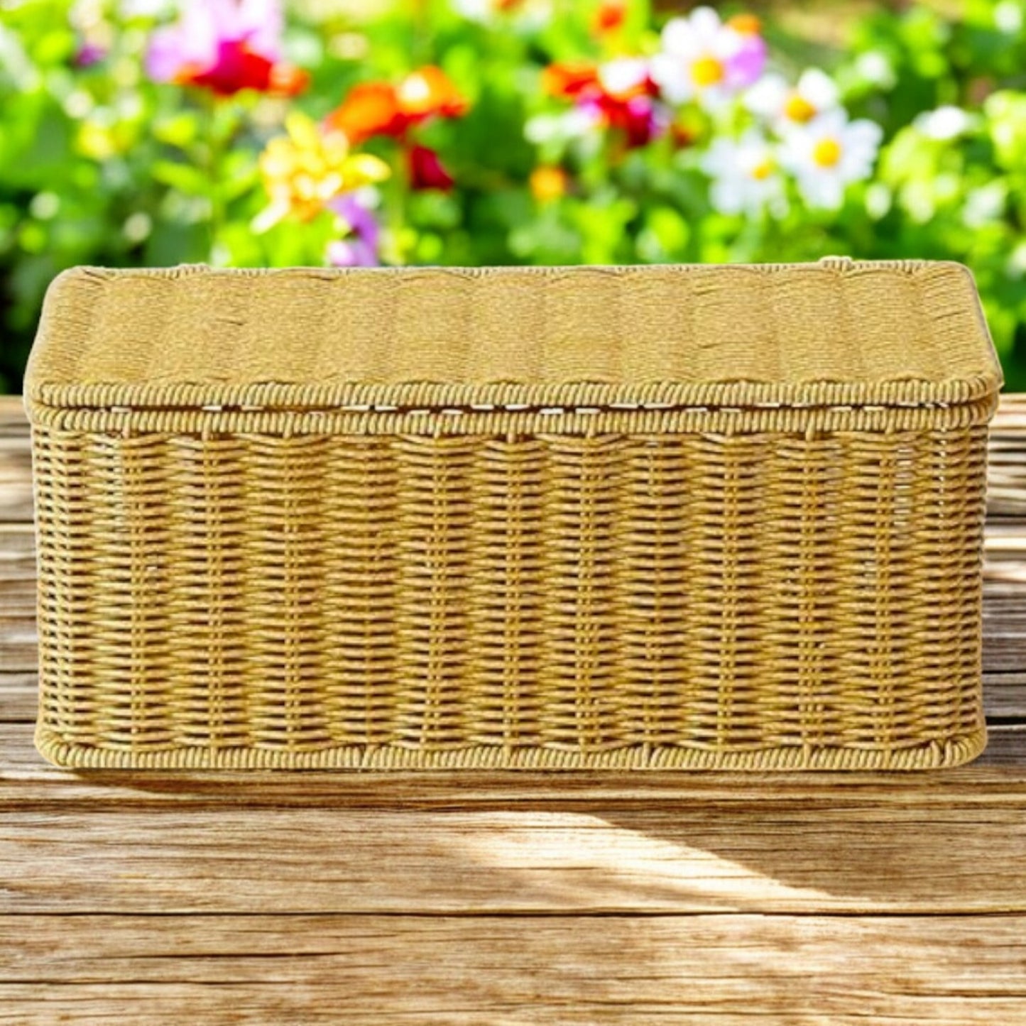 Caja de gestión de cables,  Caja organizadora de cables hecha a Mano de Ratán Sintético